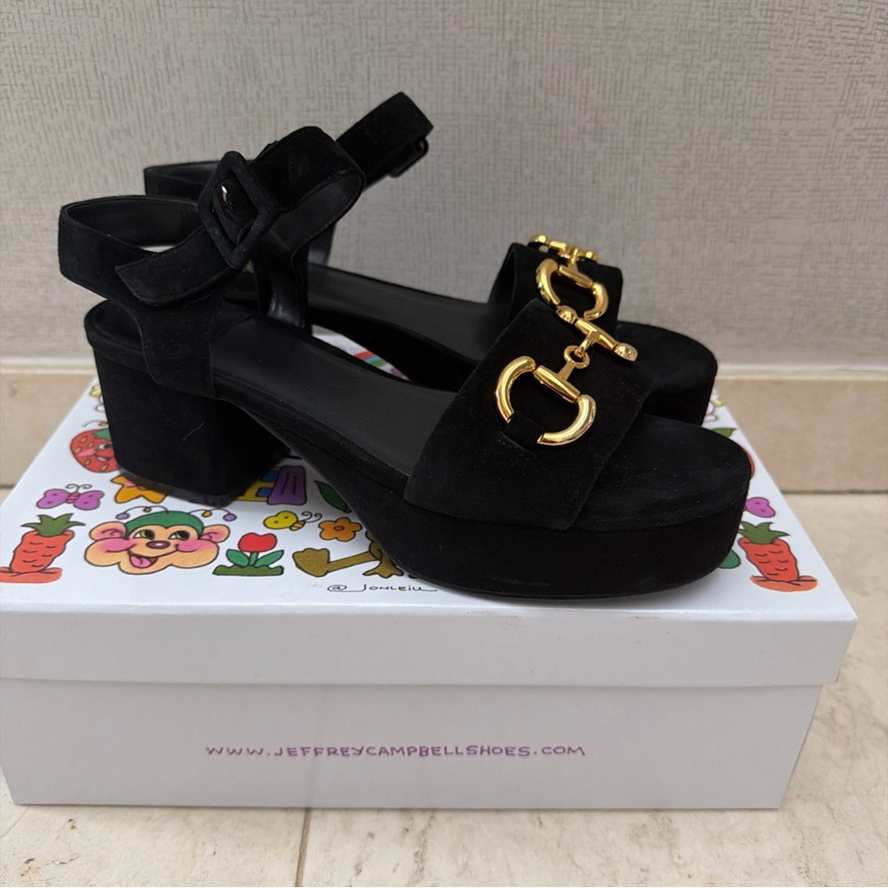 Jeffrey Campbell Timeless 2 Suede Platform Sandals Size 7.5